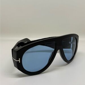 Tom Ford Black Sunglasses with Cool Blue Tint